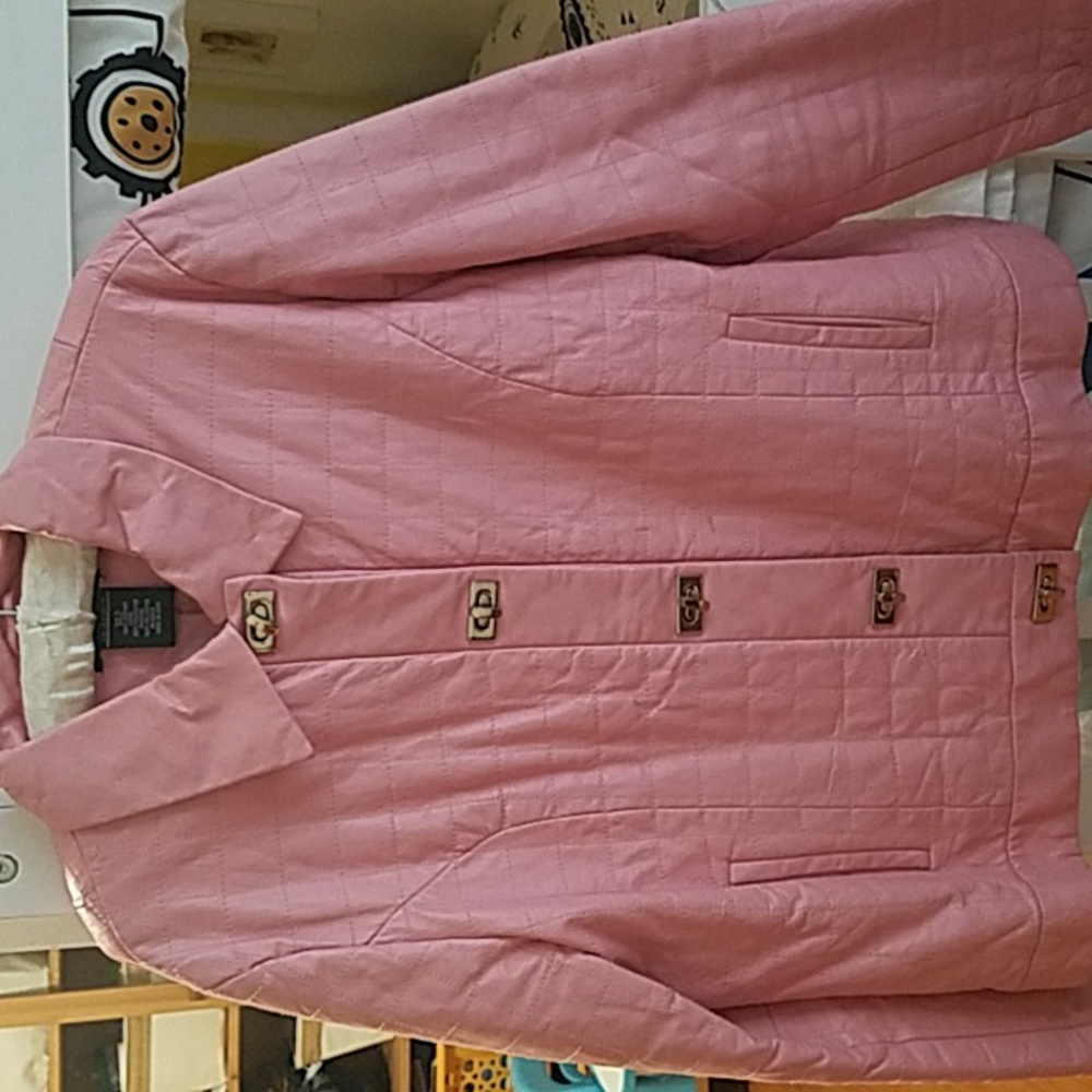 Metro Style Pink Quilted Leather Jacket